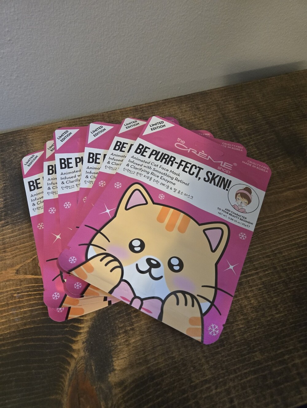 Set Of 6 The Creme Shop Be Purr-fect Skin Sheet Masks